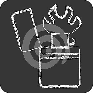 Icon Pyromania. related to Addiction Dictionary symbol. chalk Style. simple design editable. simple illustration photo
