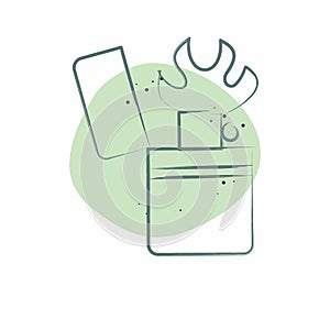 Icon Pyromania. related to Addiction Dictionary symbol. Color Spot Style. simple design editable. simple illustration photo