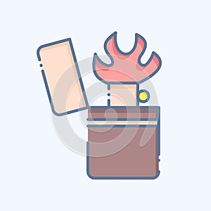 Icon Pyromania. related to Addiction Dictionary symbol. doodle style. simple design editable. simple illustration photo