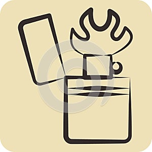 Icon Pyromania. related to Addiction Dictionary symbol. hand drawn style. simple design editable. simple illustration photo