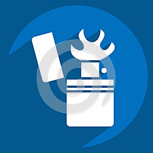 Icon Pyromania. related to Addiction Dictionary symbol. long shadow style. simple design editable. simple illustration photo