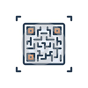Color illustration icon for Qr Code Access, qr code and electronic