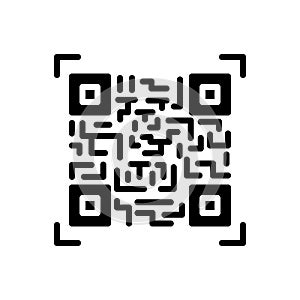 Black solid icon for Qr Code, scan and technology