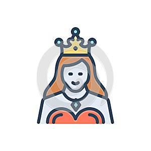 Color illustration icon for Queen, highness and mother photo