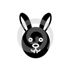Black solid icon for Rabbit, conejo and animal photo