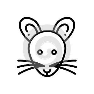 Black line icon for Rat, mouse and raton photo