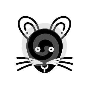 Black solid icon for Rat, mouse and animal photo