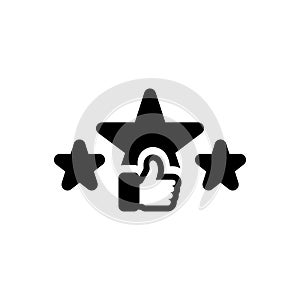 Black solid icon for Rating, ranking and valuation