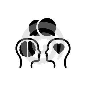 Black solid icon for Rationality, sentience and feeling