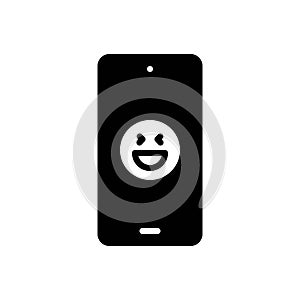 Black solid icon for Reaction, response and feedback photo