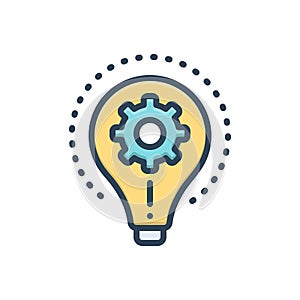 Color illustration icon for Realize, comprehend and project photo