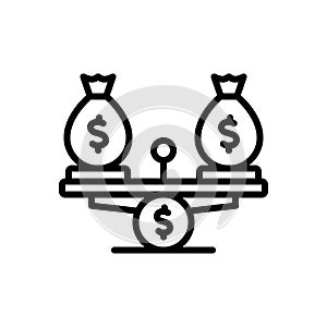 Black line icon for Reasonable, rational and justifiable