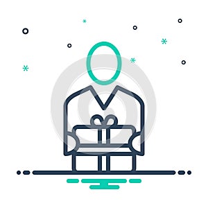 Mix icon for Recipients, receiver and gift