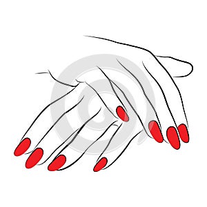 Icon with red nails