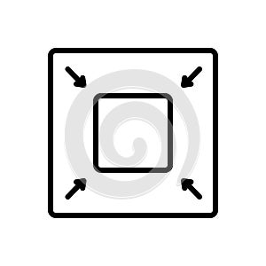 Black line icon for Reduce, lesson and make less