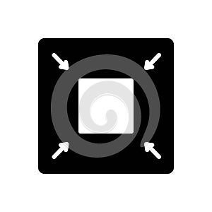 Black solid icon for Reduce, lessen and shrink