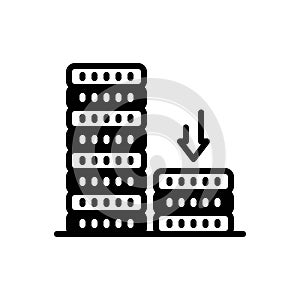 Black solid icon for Reduce, lessen and market