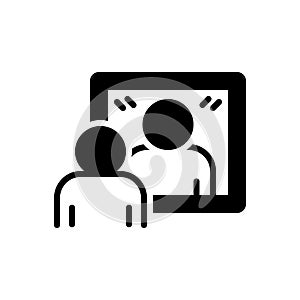 Black solid icon for Reflection, mirror and image