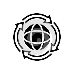 Black solid icon for Refresh, restart and repeat