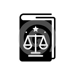 Black solid icon for Regulation, law and precept