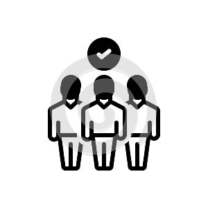 Black solid icon for Related, connected and member