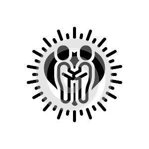 Black solid icon for Relationship, relation and bond
