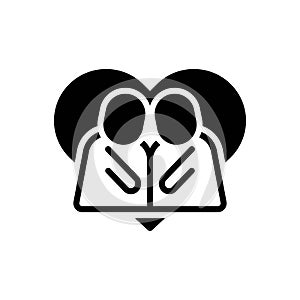 Black solid icon for Relationships, connection and relation