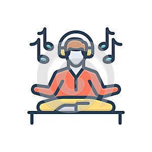 Color illustration icon for Relaxation, mental repose and stress photo