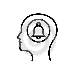 Black line icon for Remember, memory and flashback