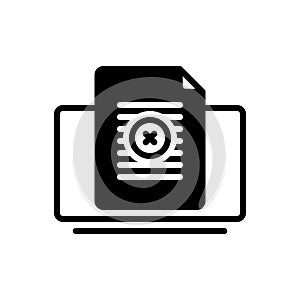 Black solid icon for Removed, deflected and shelved