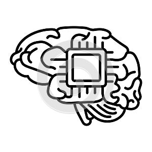 Icon Representing Artificial Intelligence, Neural Network, Computer Thinking