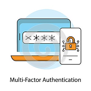 Multi-Factor Authentication Icon. Vector Design