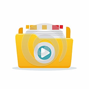 Multimedia Folder with Play Button Icon