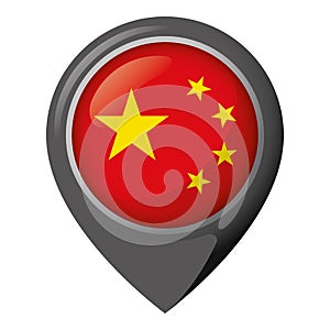 Icon representing location pin with the flag of China