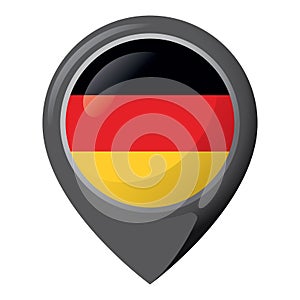 Icon representing location pin with the flag of Germany