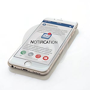 Notification isolated on white background
