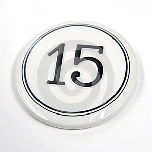Number 15 icon isolated on white background photo