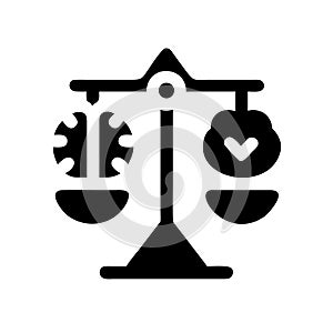 Balance between logic and emotion concept icon