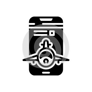 Black solid icon for Reservation, reserve and private