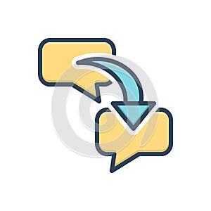 Color illustration icon for Respond, chat and bubble photo