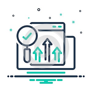 Mix icon for Resulted, graph and data