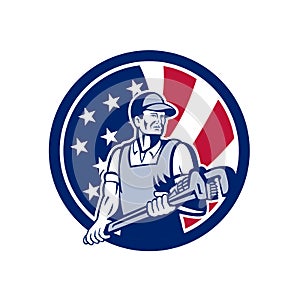 American Plumber and Pipefitter USA Flag Icon photo