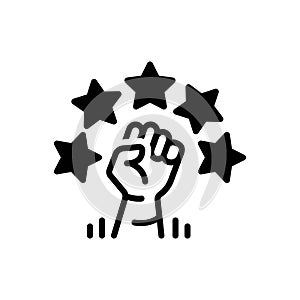 Black solid icon for Revolt, rebellion and rights