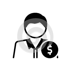 Black solid icon for Rich, man and people