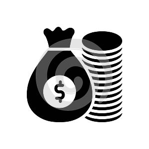Black solid icon for Rich, wealthy and money photo