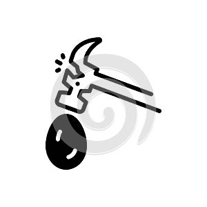 Black solid icon for Robust, hammer and strong