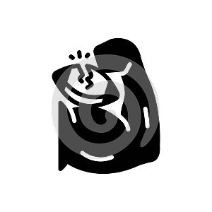 Black solid icon for Robust, strong and muscular