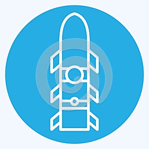 Icon Rocket. related to Weapons symbol. blue eyes style. simple design editable. simple illustration