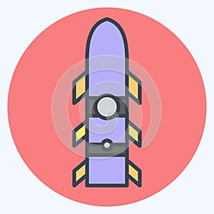 Icon Rocket. related to Weapons symbol. color mate style. simple design editable. simple illustration