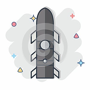 Icon Rocket. related to Weapons symbol. comic style. simple design editable. simple illustration